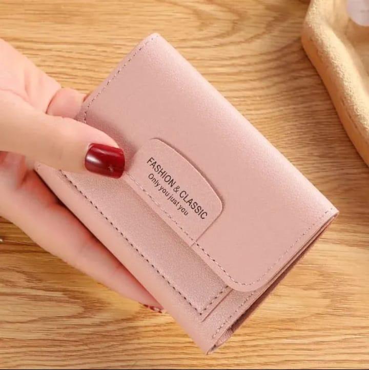 Women's Leather Tri-Fold Wallet – ID Window & Card Pockets