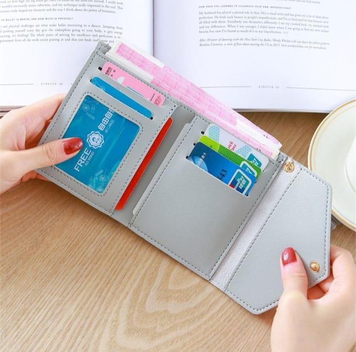 Women's Leather Tri-Fold Wallet – ID Window & Card Pockets