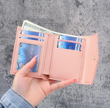 Women's Leather Tri-Fold Wallet – ID Window & Card Pockets