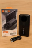 Fone Stop 20000mAh Power Bank with PD Fast Charging & Dual Built-in Cables
