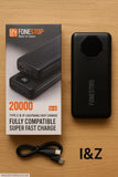 Fone Stop 20000mAh Power Bank with PD Fast Charging & Dual Built-in Cables