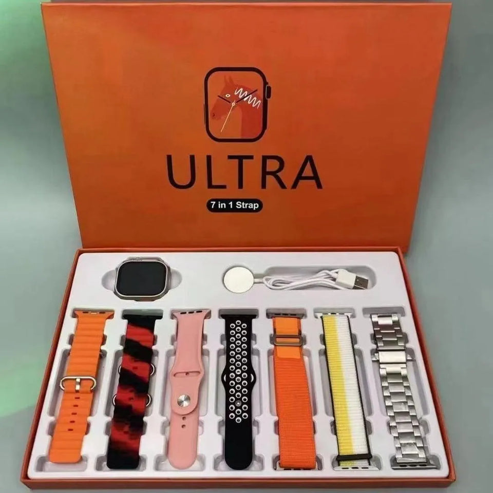 7 in 1 Smart Watch with 7 Straps for Men