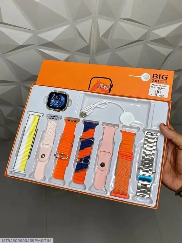 7 in 1 Smart Watch with 7 Straps for Men