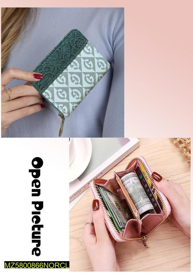 Stylish Green Zipper Wallet for Women