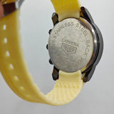 Men's Chronograph Watch – Yellow Silicone Strap & Rose Gold Accents