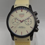 Men's Chronograph Watch – Yellow Silicone Strap & Rose Gold Accents