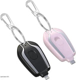 USB-C Keychain Power Bank Black Pink Compact